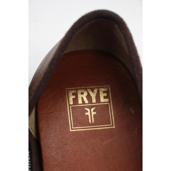 Frye Chambers Cut Gore Men's 9.5 Brown Slip On Perforated Loafers Leather - Picture 10 of 11